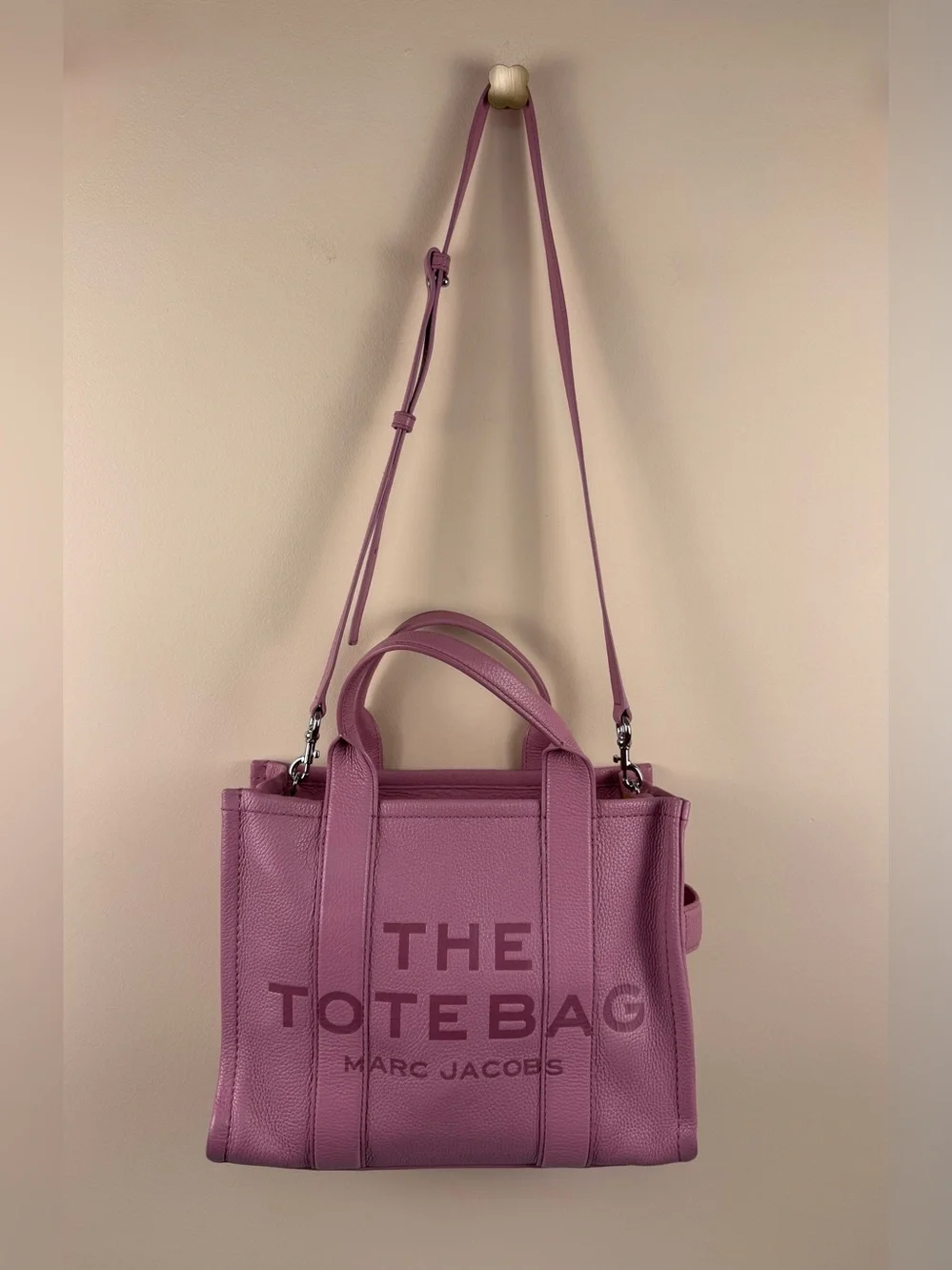 Marc Jacobs The Medium Leather Tote Bag Crossbody with Dust Bag